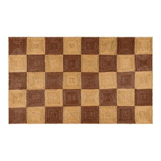Part & Parcel Goods Jute Block Runner, 2’6”x8', Chocolate and Nutmeg For Sale