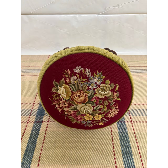 Antique Victorian Style Round Footstool For Sale In New York - Image 6 of 9