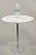 Hugh Acton Round Marble Top Chrome Lollipop Cocktail Occasional Side Table. Item features a round white marble top, chrome...