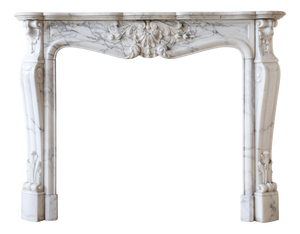Arabescato Trois Coquilles Mantel in Marble, 19th Century