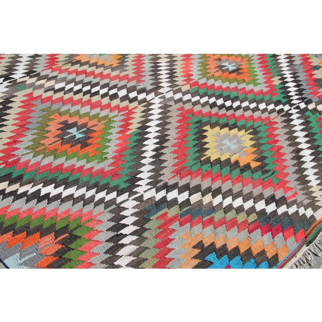 1960s 1960's Vintage Turkish Kilim Rug - 77" X 111" For Sale - Image 5 of 11