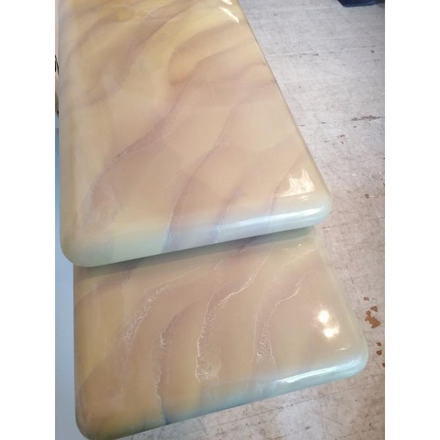 Vintage S-Shaped American Lacquered Console Table in the style of Karl Springer, 1980s For Sale - Image 10 of 15