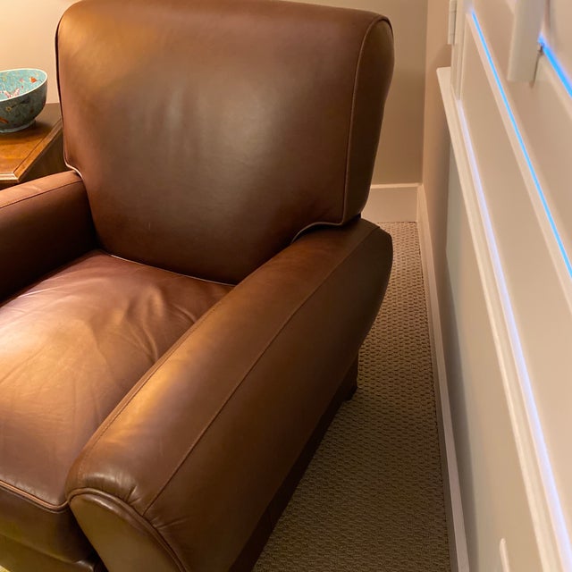Pottery Barn Manhattan Leather Recliner Chairish