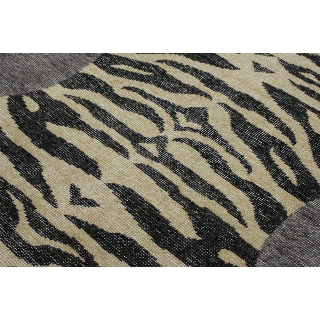 Rug & Kilim Rug & Kilim’s Tiger Runner Rug in Charcoal, 2'6"x8 For Sale - Image 4 of 6