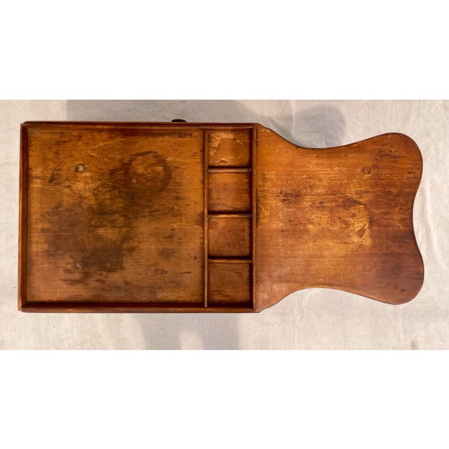 Rustic European Antique Folk Art Wood Cobbler's Bench With Sliding Drawer For Sale - Image 3 of 12