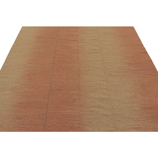 Contemporary Rug & Kilim’s Contemporary Kilim in Red and Beige Stripes and Geometric Patterns For Sale - Image 3 of 7