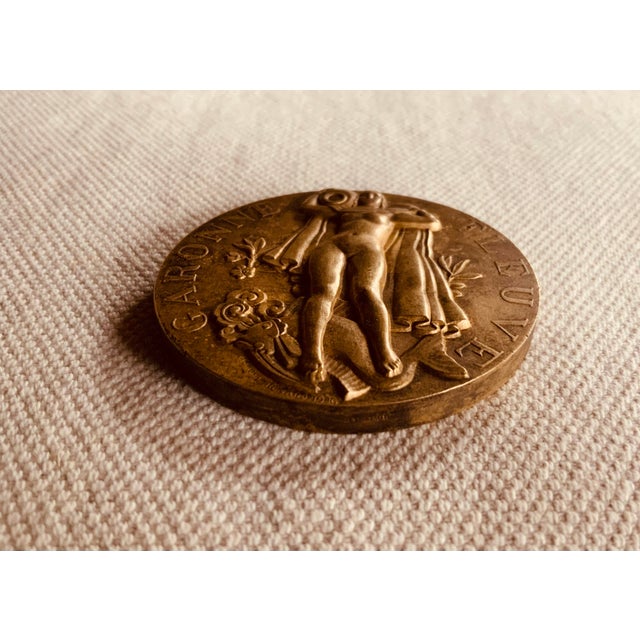 1930s French Bronze Canoeing Medal Paperweight by Marcel Renard, C. 1930 For Sale - Image 5 of 11