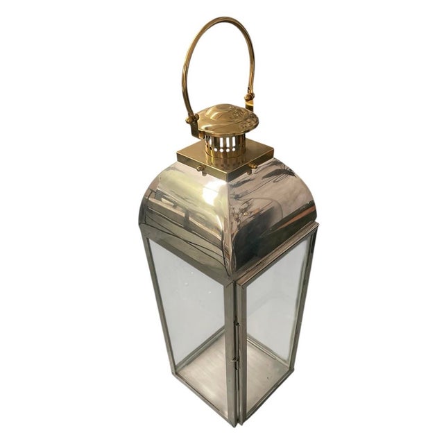This striking, oversized estate-scale floor lantern effortlessly blends mid-century architectural form with a touch of...