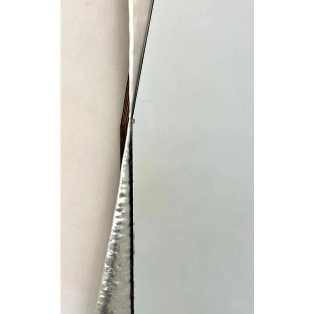 1970s Mid-Century Modern /Postmodern Italian Metal Frame Full-Length Wall Mirror, 1970 For Sale - Image 5 of 9