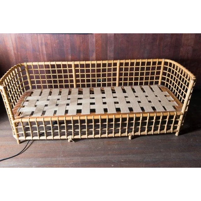 1970s Henry Olko Mid Century Modern Square Series Rattan Sofa For Sale - Image 11 of 13
