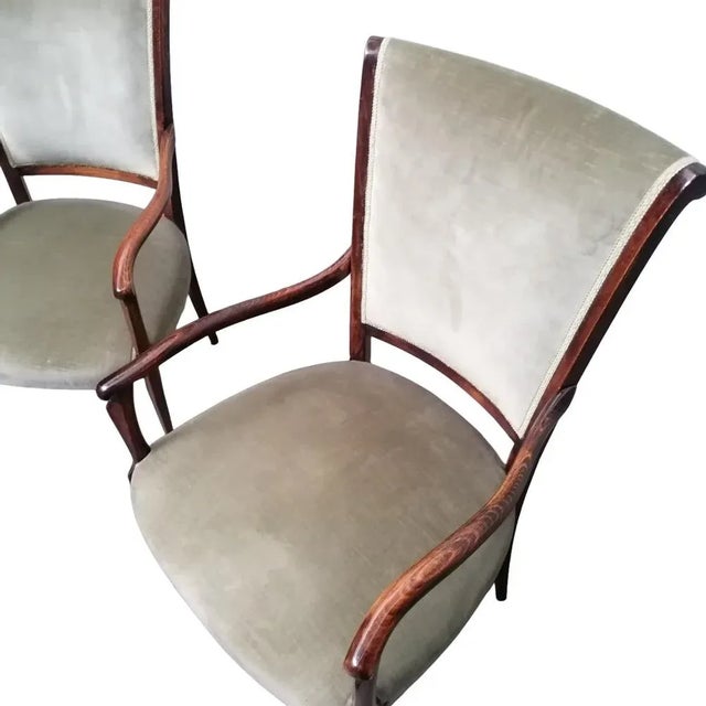 1950s Green Velvet Armchairs, 1950s, Set of 2 For Sale - Image 5 of 10