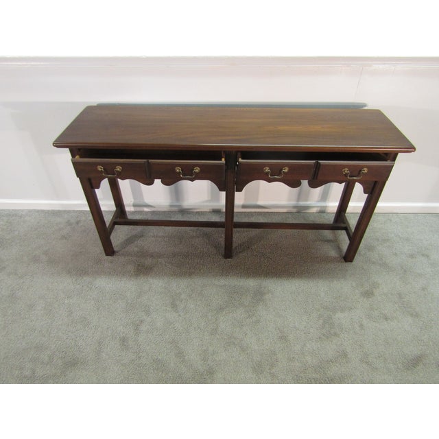 1980s Solid Oak Sofa or Console Table For Sale - Image 5 of 7