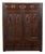 English 1800s Wooden Court Cupboard with Doors, Drawers and Diamond Motifs For Sale