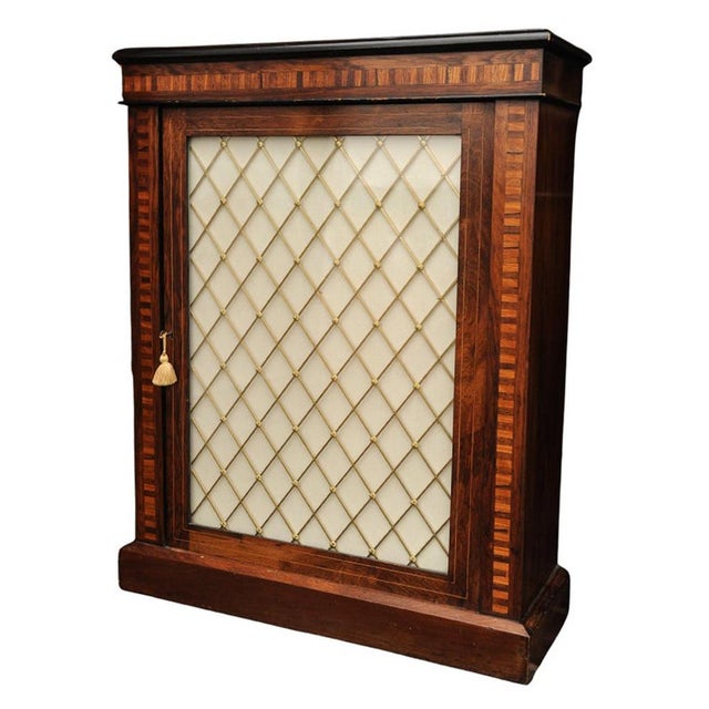 Victorian Rosewood Pier Cabinet with Glazed Front and Lattice Gilt Metal, 1890s For Sale - Image 10 of 10