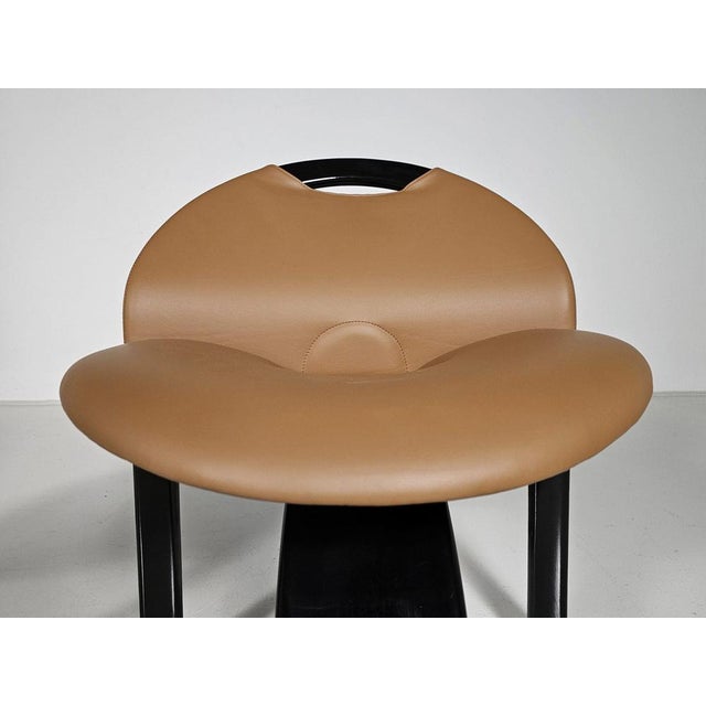 Black Vintage Sail Dining Chairs by Giovanni Offredi for Saporiti, 1970s, Set of 10 For Sale - Image 8 of 11