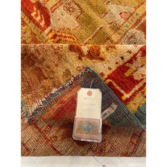 Cornflower Blue 1850s Antique Tribal Turkish Oushak Rug For Sale - Image 8 of 9