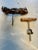 Antique pair of French handmade bottle openers/ corkscrew, made with grapevine wood and metal.