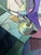 Green Gouache Painting Table in the Kitchen Unknown Artist For Sale - Image 8 of 11