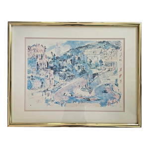 LeRoy Neiman Mid Century Authentic Framed Signed Lithograph and Art Book Set