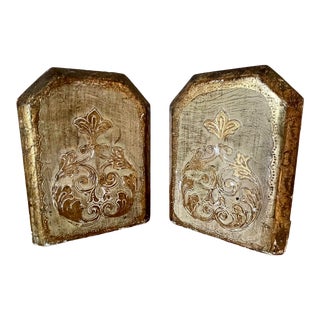 Vintage Florentine-Style Book Ends- a Pair For Sale
