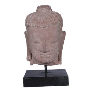 Early 20th Century Sandstone Buddha Head, Northern India For Sale