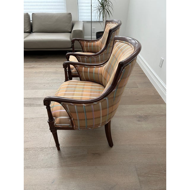 1990s Set of Wood Upholstered Chairs For Sale In Miami - Image 6 of 6