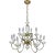 1970’s Porcelain & Brass 12 Arm / Light French Style Chandelier For Sale