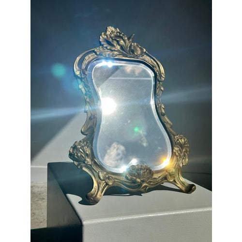 Art Deco Style Gilded Bronze Mirror with Beveled Glass For Sale - Image 13 of 18