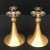 Late 20th Century Mid-Century Brushed Brass and Silver Candle Holders - a Pair For Sale - Image 5 of 8