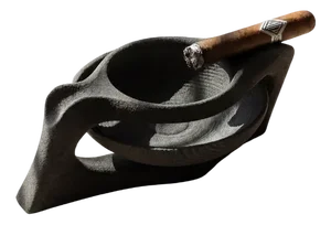 3D Printed Black Sand Sculptural Ashtray by Bryant Creative Industries S.L.