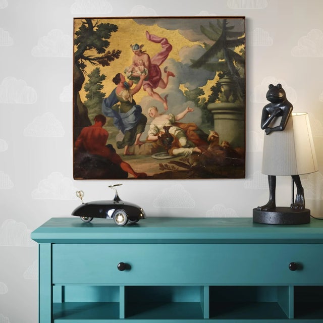 Italian Artist, Hermes Entrusts Dionysus to the Nymphs of Mount Nysa, 1760, Oil on Panel, Framed For Sale - Image 9 of 16