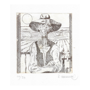 1970s Farmer Etching by Hernandez