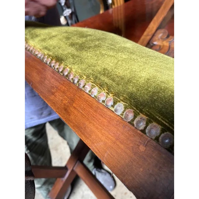 Wood Italian Hand Carved Chairs in Walnut Circa 1900s For Sale - Image 7 of 9