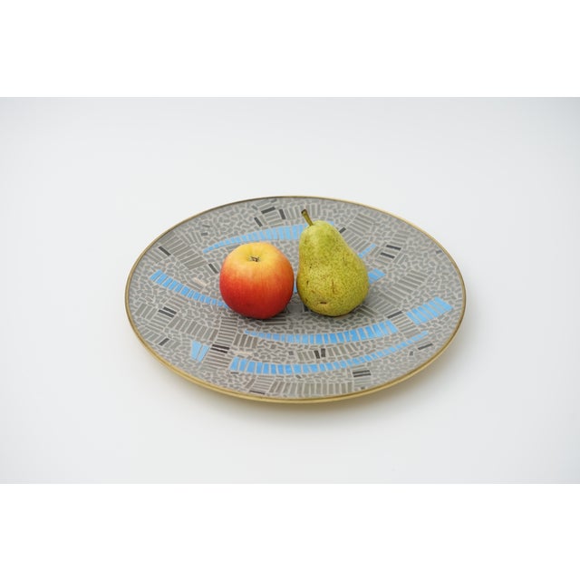 Blue Mid-Century Modern Mosaic Wall Plate by R. Zimmermann for Ritter, 1950s For Sale - Image 8 of 12