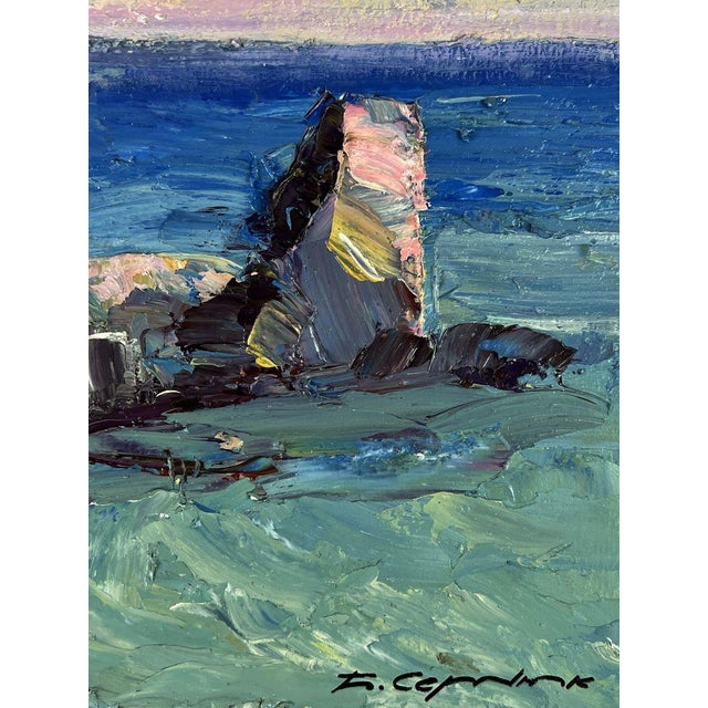 Oil Painting Evening Sea Horizon Boris Serdyuk For Sale - Image 10 of 11