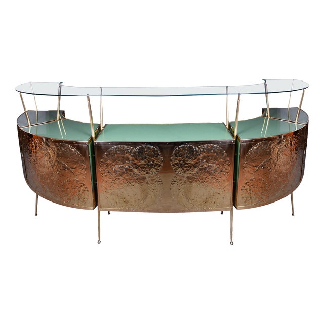 Curved Dry Bar in Brass from Justfurnituress For Sale