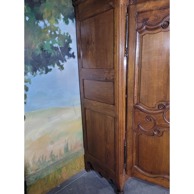 Small Louis XV Oak Wardrobe For Sale - Image 4 of 13