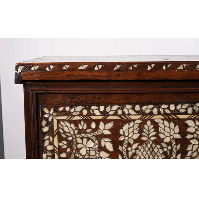 Auburn Antique Mother of Pearl Inlay Wedding Trunk For Sale - Image 8 of 13