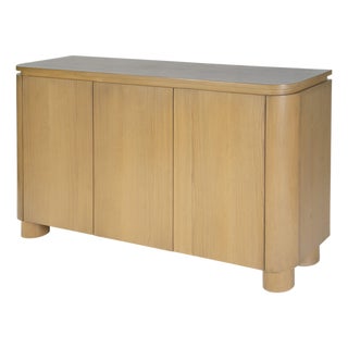 Genoa 60 in. W Rectangular Wood Sideboard with Interior Cabinet Storage, Light Oak For Sale