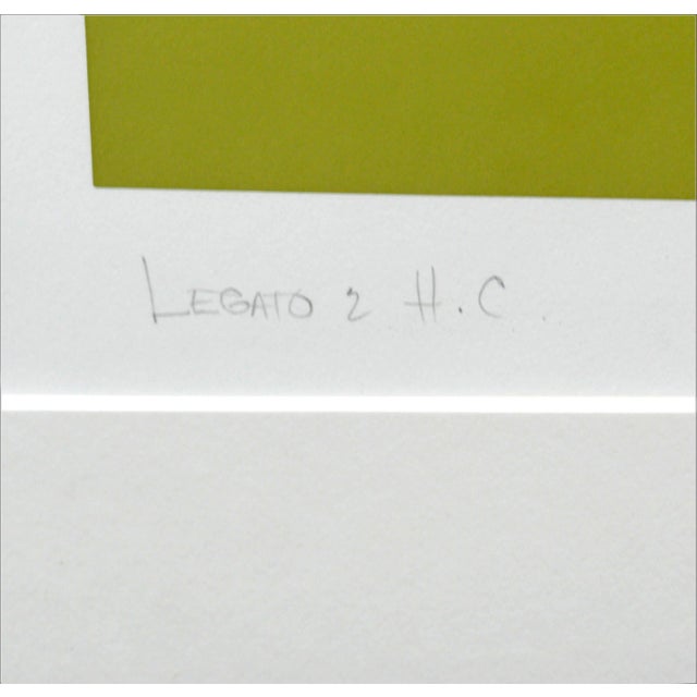 Printmaking Materials "Legato 2" - Chartreuse Abstract Geometric Screen Print by Michael Hale For Sale - Image 7 of 7
