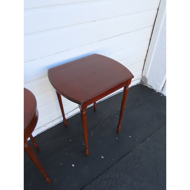 Early 1900s Duncan Phyfe Mahogany Nesting Side End Tables Set of Three 6403 For Sale - Image 17 of 18