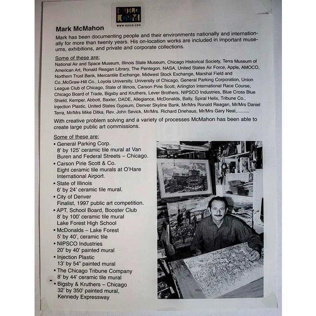 1980s Skating at West Park-Lake Forest - Mark Mid-Century Modernahon - Signed Litograph Print For Sale - Image 5 of 6