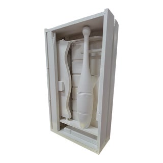 Mid Century Modern White Painted Sculpture Box After Louise Nevelson For Sale