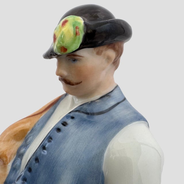 Antique White Vintage Herend János Pásztor “Farewell” Hand-Painted Porcelain Figurine No. 5506 For Sale - Image 8 of 11