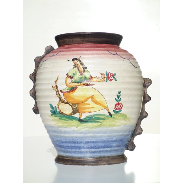 Blue Art Deco Italian Albisola Ceramic Vase, 1930s For Sale - Image 8 of 8