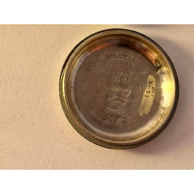 Rolex 1940s Two Tone Oyster Perpetual #3372 Chronometer Bubble-Back Watch For Sale - Image 9 of 11