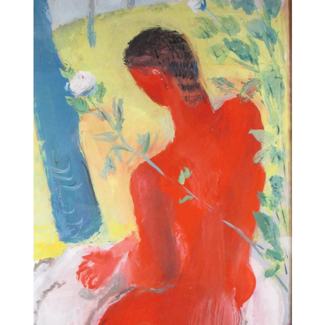 1980s 1981 Fauvist Style Figurative Male Nude Watercolor Paintings, Framed - a Pair For Sale - Image 5 of 12