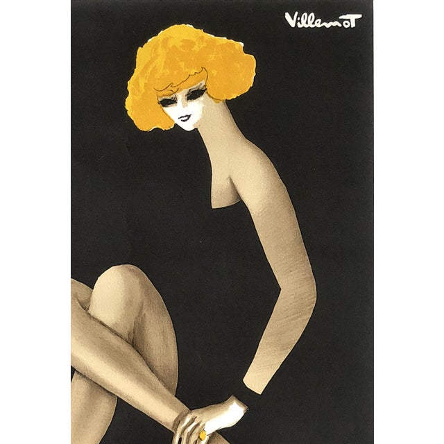 Arches Paper Poster of Bally Shoes / Blonde Woman by Bernard Villemot, 1982, in Very Good conditions. Designed 1980 to...