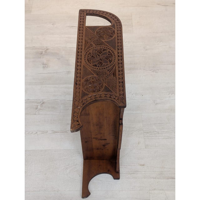 Brown Antique Carved Wall Shelf, 1920s For Sale - Image 8 of 17