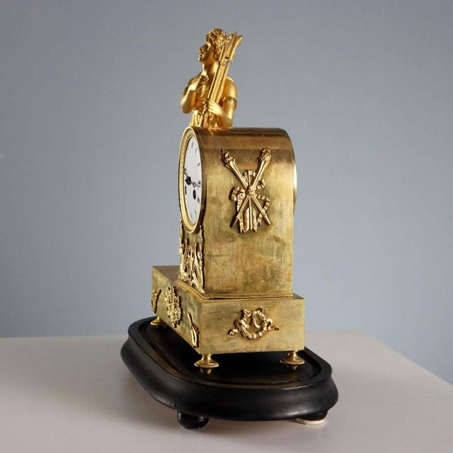 Goldenrod Table Clock with Display Case For Sale - Image 8 of 11